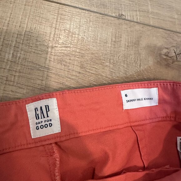 GAP WOMENS SKINNY ANKLE KHAKI PINK PANTS MID RISE NEW SIZE 6 - Picture 6 of 12